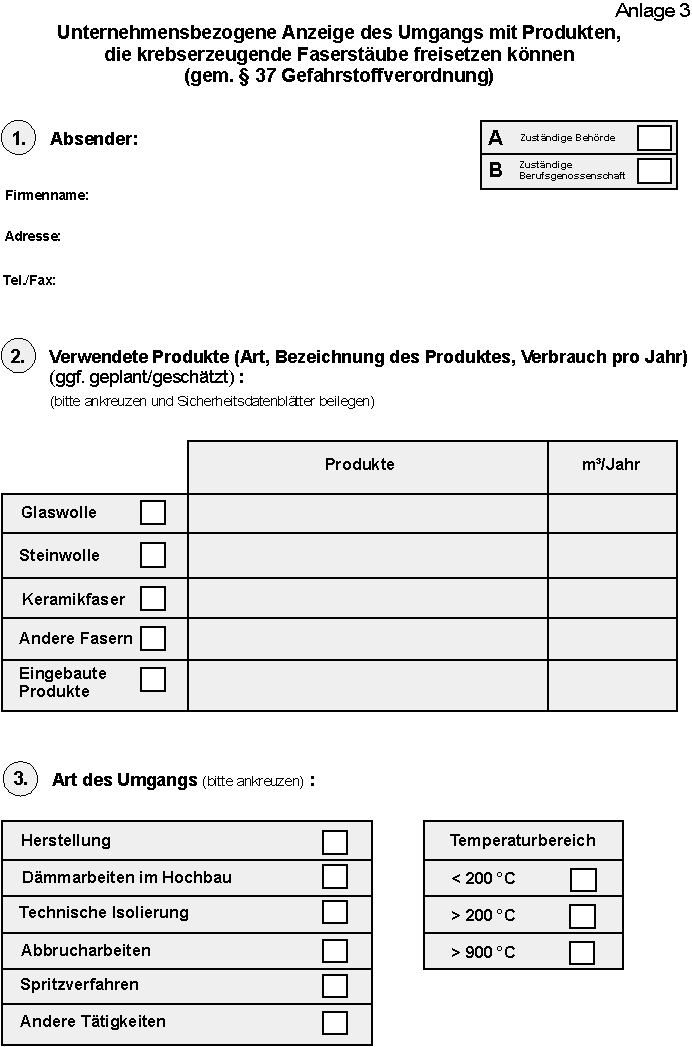 Anlage 3 der TRGS 521